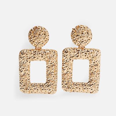 Textured Geometric Earrings from Zara