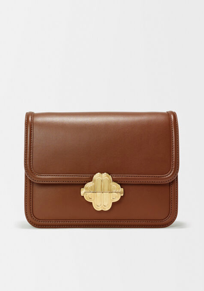 Leather Bag With Clover Clasp from Maje