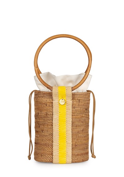 Sabah Vegan Raffia Barrel Bag