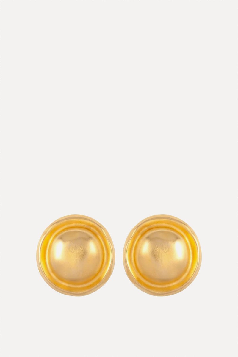 1980s Vintage Round Clip-On Earrings from Givenchy
