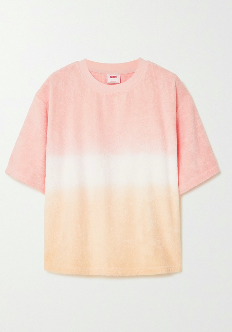 Terry Tie Ombré Cotton-Terry T-Shirt from Terry