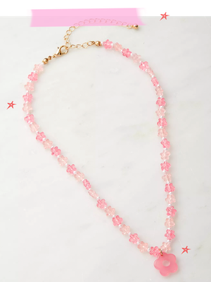 BEADED FLORAL NECKLACE from URBAN OUTFITTERS