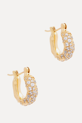 Wave Mini Gold-Plated Hoop Earrings