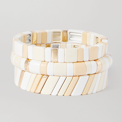Set Of Three Enamel & Gold-Tone Bracelets from Roxanne Assoulin