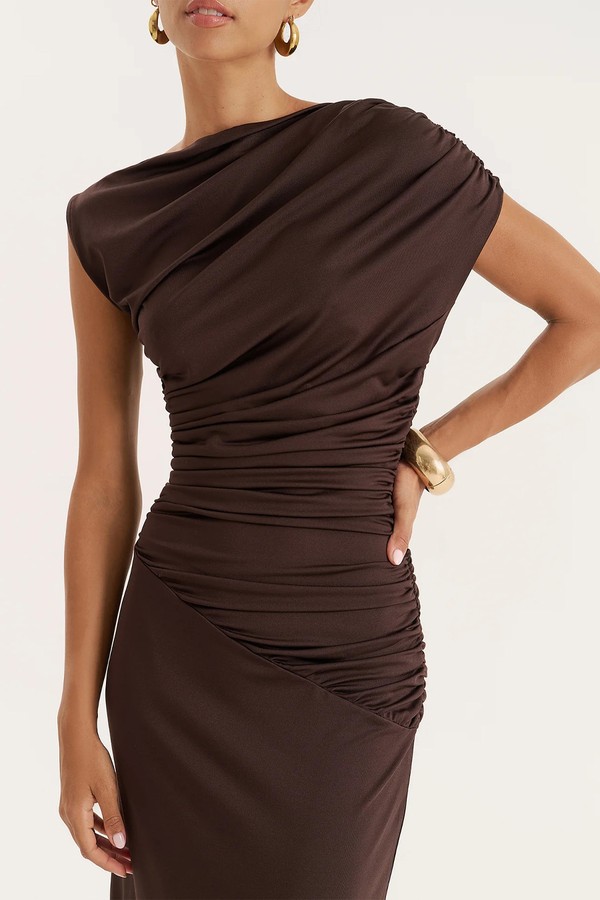 Ruched Sleeveless Maxi Dress from 4th & Reckless 