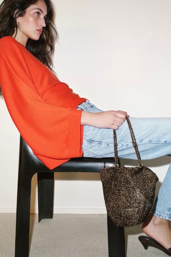 Metallic Woven Handbag