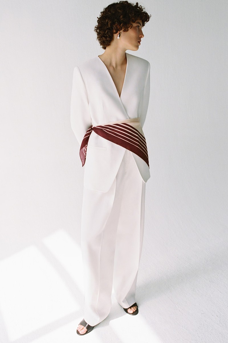 Striped Satin Scarf from Mango