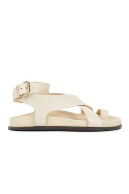 Jalen Cream Leather Sandals from A.Emery