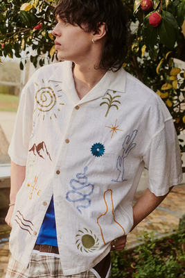 White Ray Embroidered Shirt, £44 | Urban Outfitters