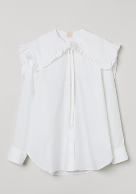 Frill-Collared Cotton Shirt from H&M