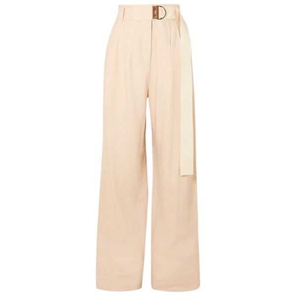 Bianca Belted Linen-Blend Wide-Leg Pants from Tibi