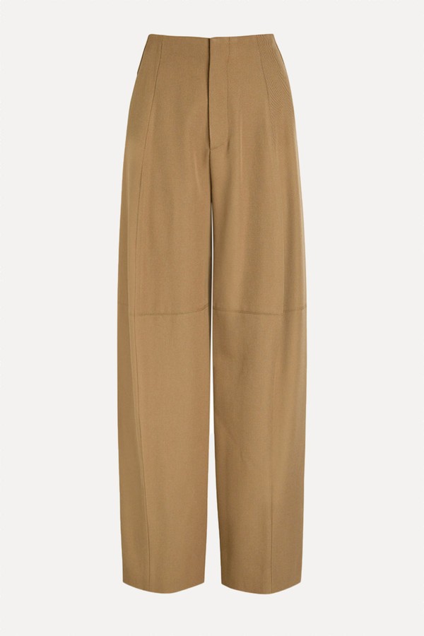 Panelled Barrel-Leg Wool Trousers from VICTORIA BECKHAM