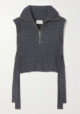 Hafjell Tie-Detailed Ribbed Woo-Blend Turtleneck Sweater from Holzweiler