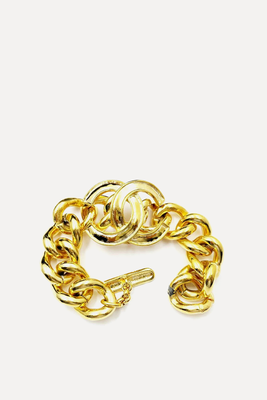 Vintage Gold Plated CC Chunky Chain Bracelet from Chanel