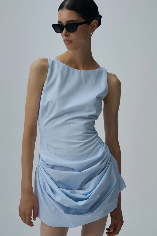 Sleeveless Poplin Mini Dress