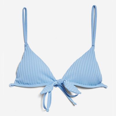 Tie Front Triangle Bikini Top from Topshop