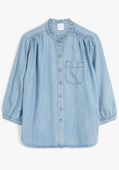 Denim Frill Neck Shirt from John Lewis & Partners