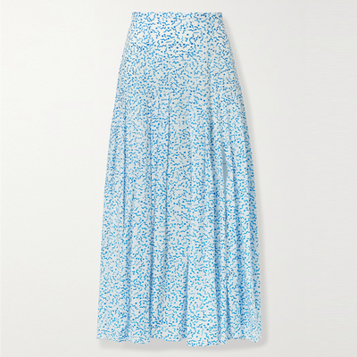 Claire Printed Cotton & Silk-Blend Midi Skirt from Rixo