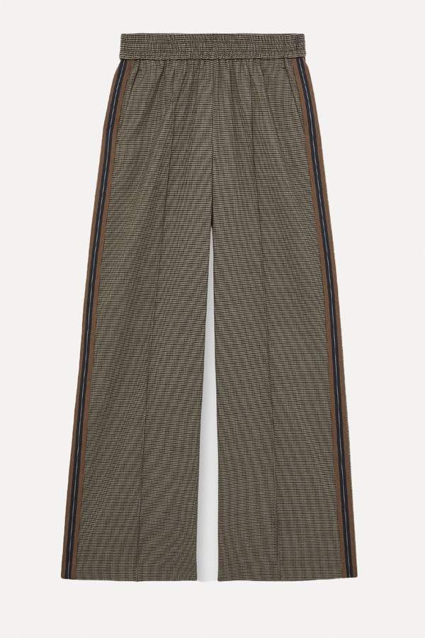 Tarley Side-Stripe Wide-Leg Check Trousers from Reiss
