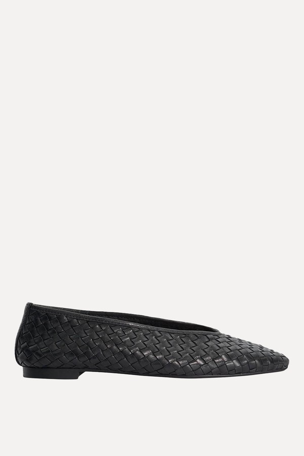 Henlee Woven Pointed Ballet Flats from Dune London