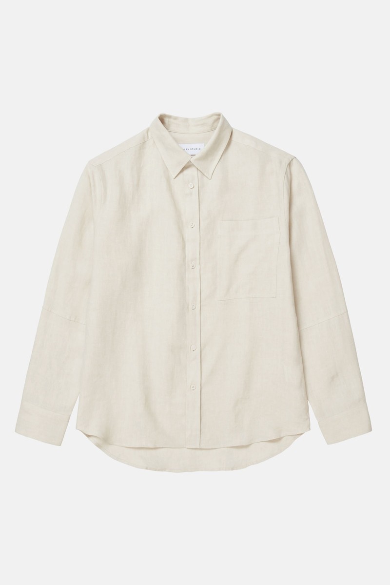 Organic Linen Long Line Shirt from Riley Studio