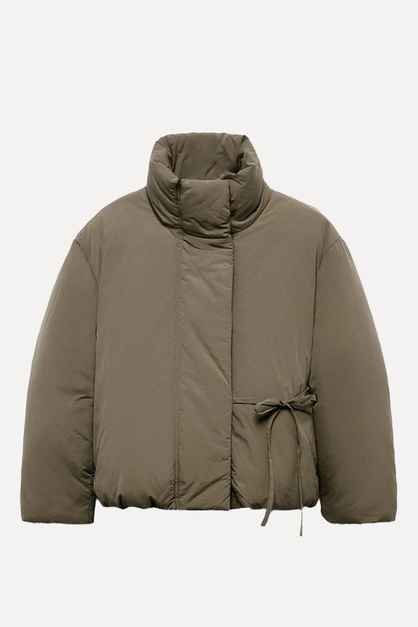 Short Quilted Anorak With Ties from Zara