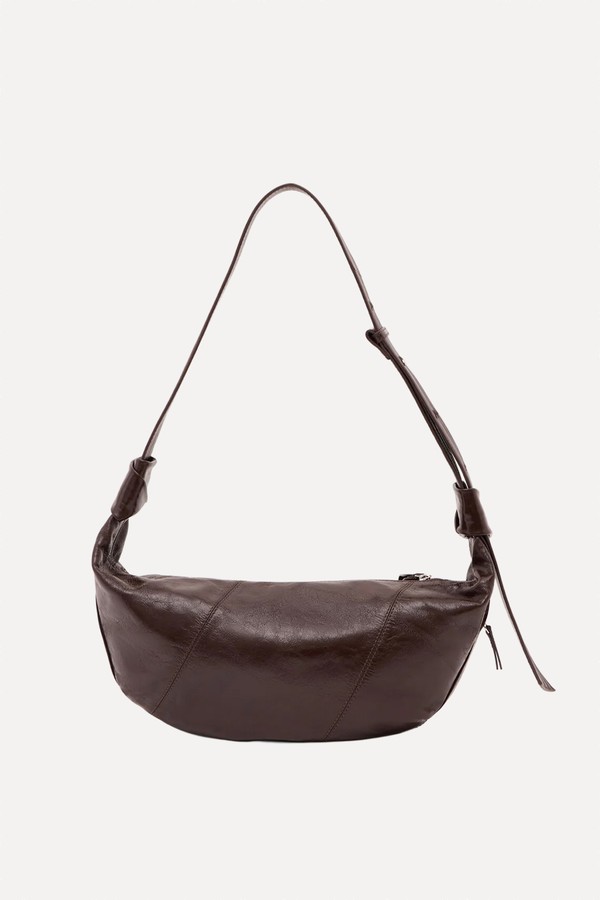 Oversized Leather Crescent Bag