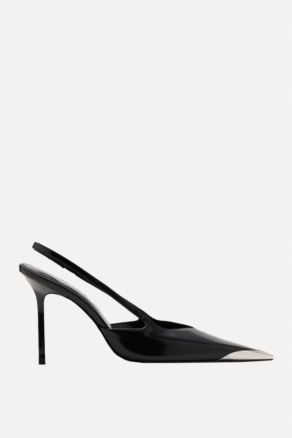 Leather High-Heeled Shoes With Metal Toe Cap from Mango