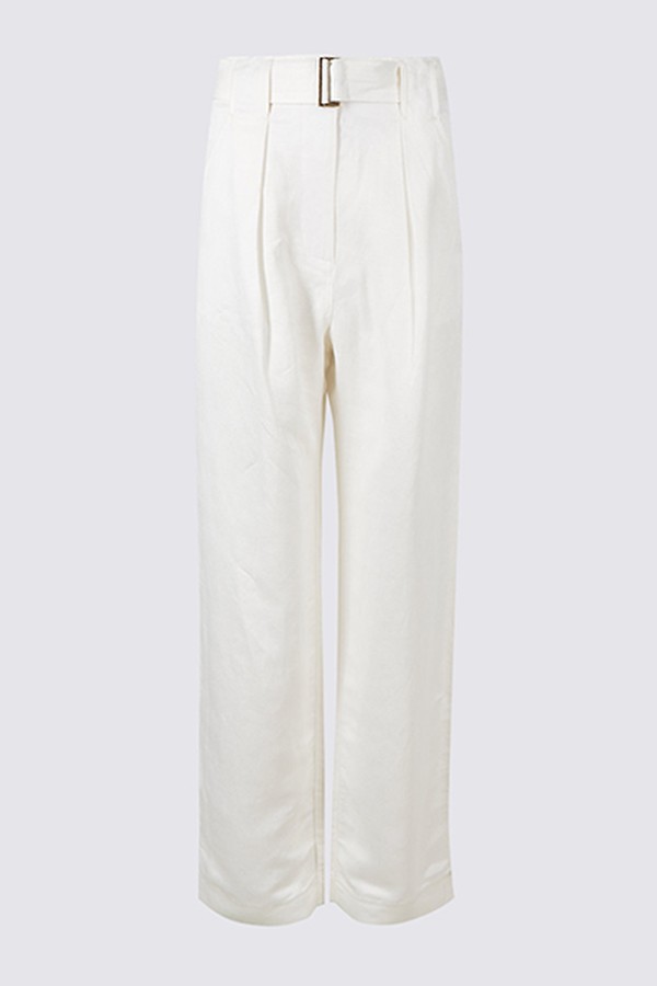 Linen Rich Wide Leg Trousers