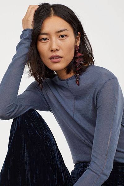 Fine-Knit Wool-Blend Jumper