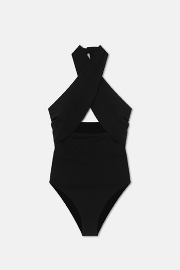 Crossover Halterneck Swimsuit from Nanushka