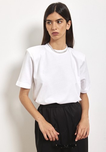 Padded shoulder T shirt