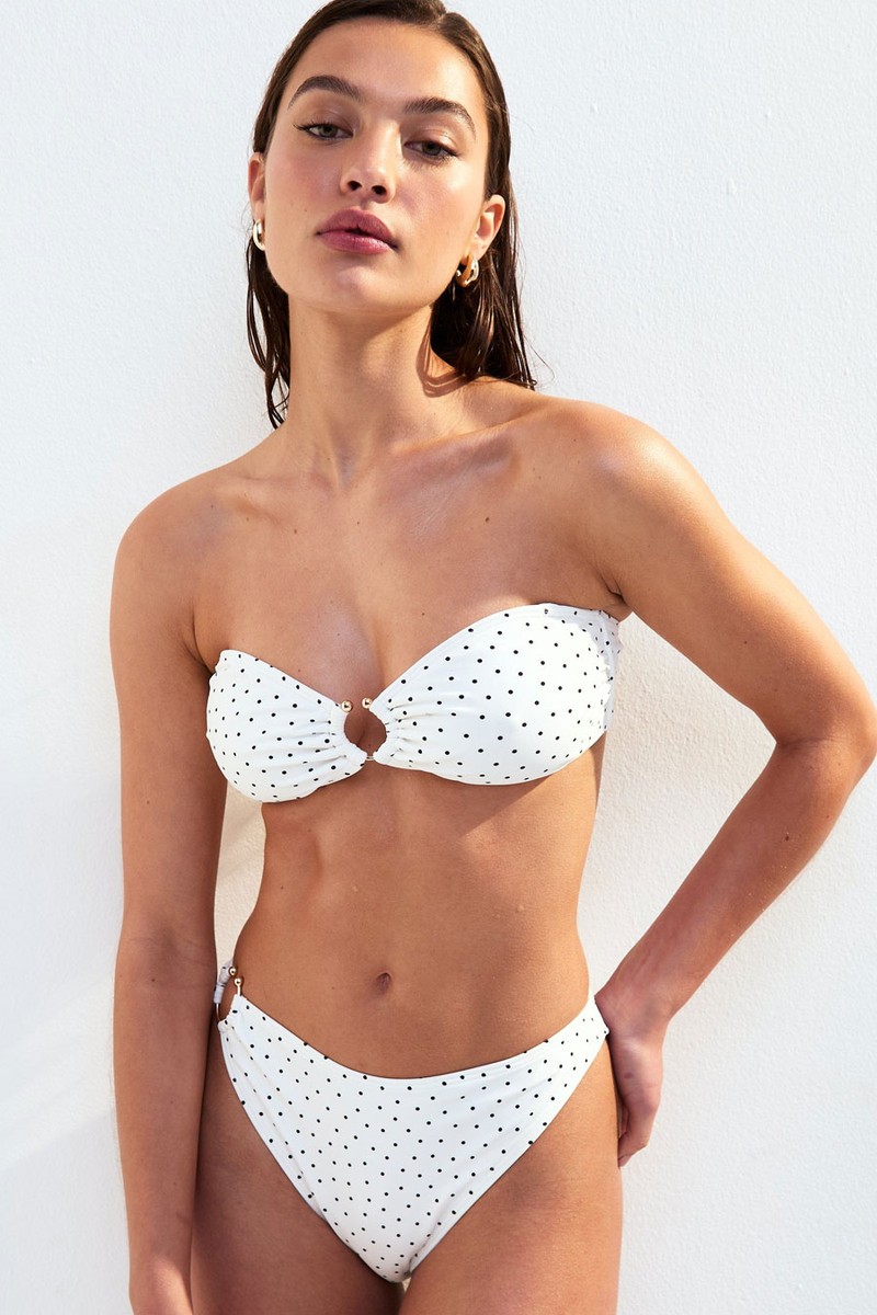 Polka Dot Halterneck Bikini Top from New Look