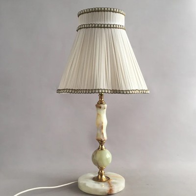 1950s Onyx Table Lamp And Shade from ChachachaCo