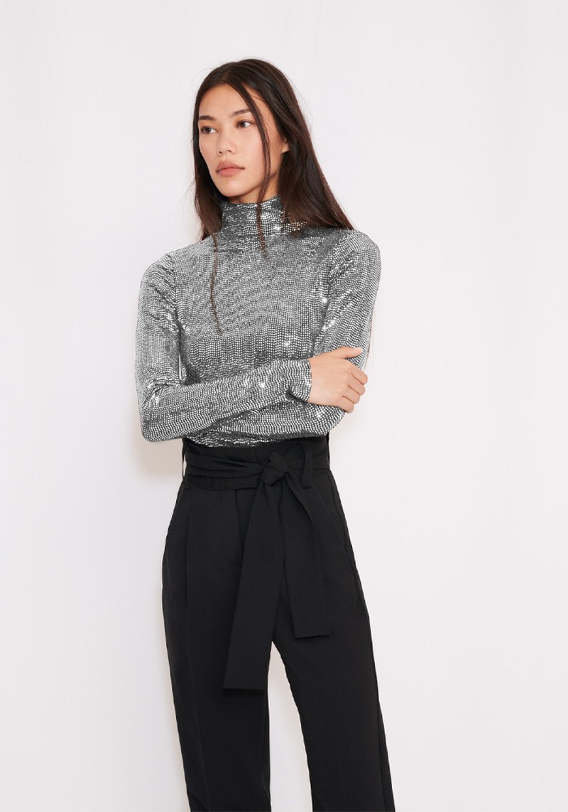 Turtleneck T-Shirt In Stretch Material