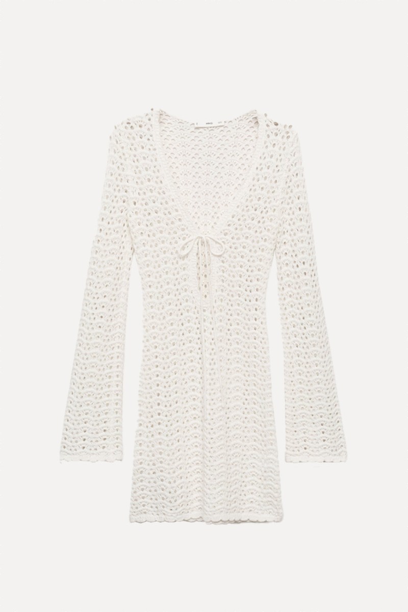 Mini Crochet Dress With Bow