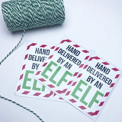 Hand Delivered By An Elf Christmas Stickers