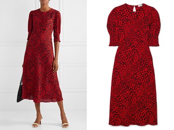 Jess Animal-Print Crepe Midi Dress from Rixo