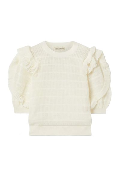 Aveline Ruffled Pointelle-Knit Cotton-Blend Top from Ulla Johnson