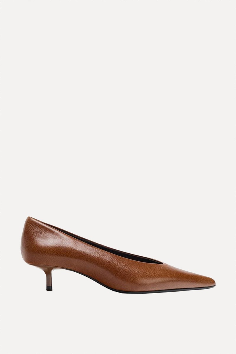 Leather Kitten Heel Shoes