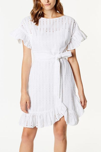 Ruffled White Dress