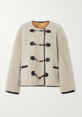 Leather-Trimmed Shearling Jacket from Toteme