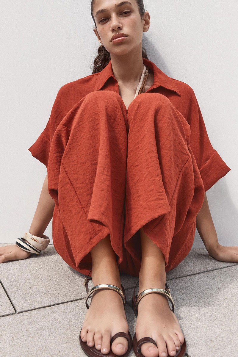 Flat Sandals With Metal Appliqué from Zara