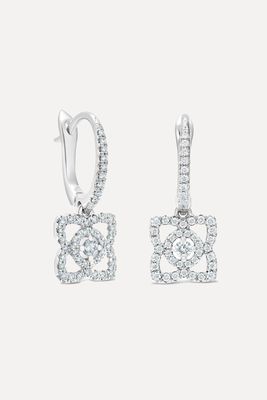 Enchanted Lotus Sleepers In White Gold from De Beers