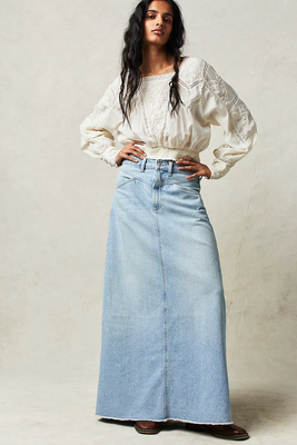 Come As You Are Denim Maxi Skirt from Free People