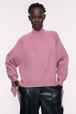 Knit Sweater With Ties from Zara