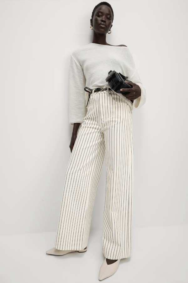 Pure Cotton Striped Trousers