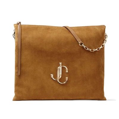 Cuoio Suede Shoulder Bag with JC Logo from Jimmy Choo
