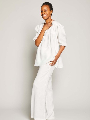 Square Neck Linen Lounge Set from Pour Les Femmes