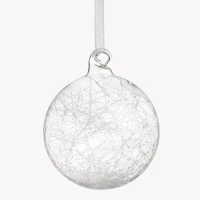 Snow Mountain Spun Glass Bauble